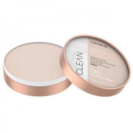 "Catrice Clean Id" mineralinė matinė veido pudra 010-Neutral Sand-Veidui-Priemonės makiažui-CATRICE