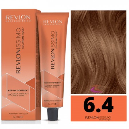 plaukų dažai Revlon Revlonissimo Colorsmetique 6,4 Tamsiai šviesus varis 60ml-Plaukų dažai-Plaukų priežiūra-REVLON