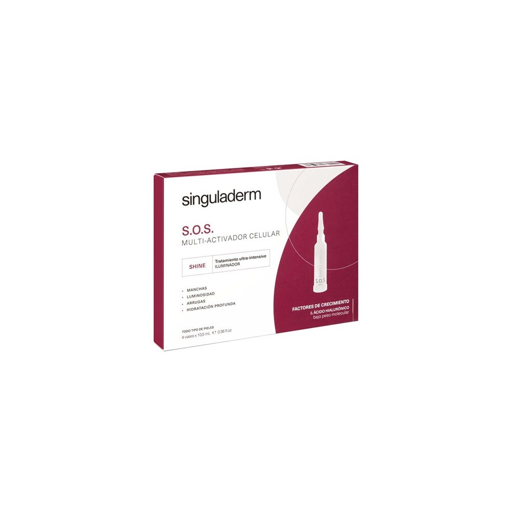 "Singuladerm S.O.S. Multi-Activating Cellular Brightening Treatment" veido odos kapsulės šviesinančios odą 4x10,5ml-Kosmetikos p