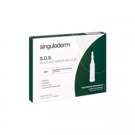 "Singuladerm S.O.S. Multi-Activating Cellular Anti-Aging Treatment" veido odos kapsulės nuo raukšlių 4x10,5ml-DELAPIEL-Dermokosm