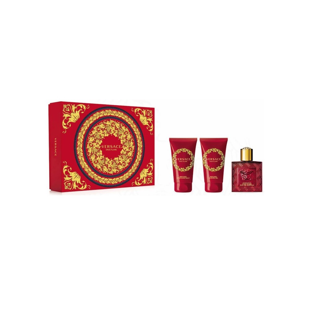 Versace Eros Flame Eau De Perfume Spray 50ml Set 3 Pieces