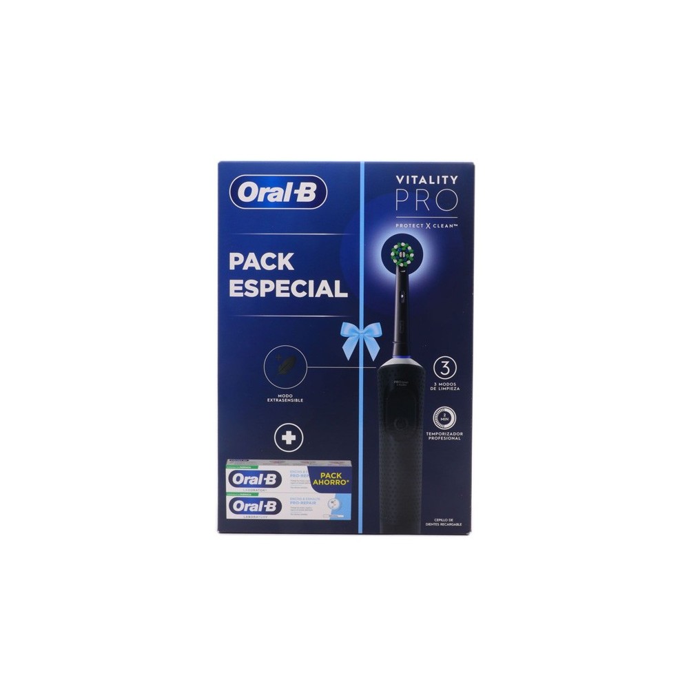 Oral-B Vitality Pro Black Electric Toothbrush Set 3 Pieces