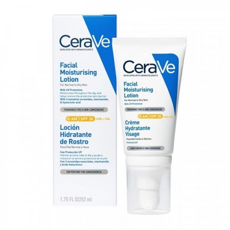 "Cerave" veido drėkinamasis losjonas Spf30 52ml-Kita-Nereceptiniai vaistai ir gydomoki kosmetika-CERAVE