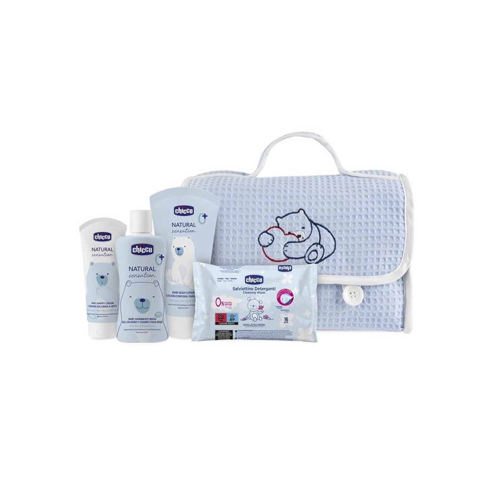 Chicco Pique Bag Blue Set 4 Pieces