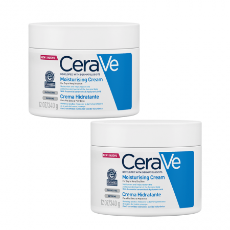 "CeraVe" drėkinamasis kremas 2X340g-Veido priežiūra-Dermokosmetika-CERAVE