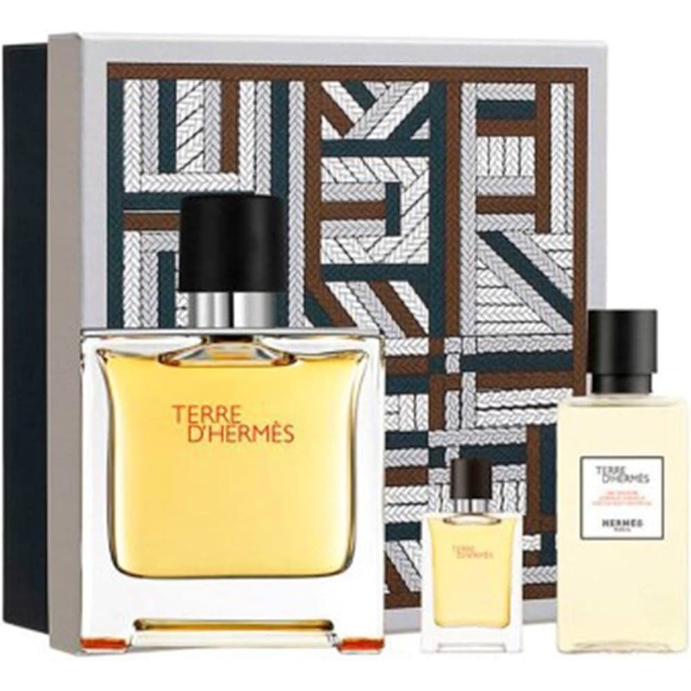 rinkinys Hermès  Paris Terre D'hermes Tualetinis vanduo 75ml Purškiamasis gelis 40ml Miniatiūrinis 5ml