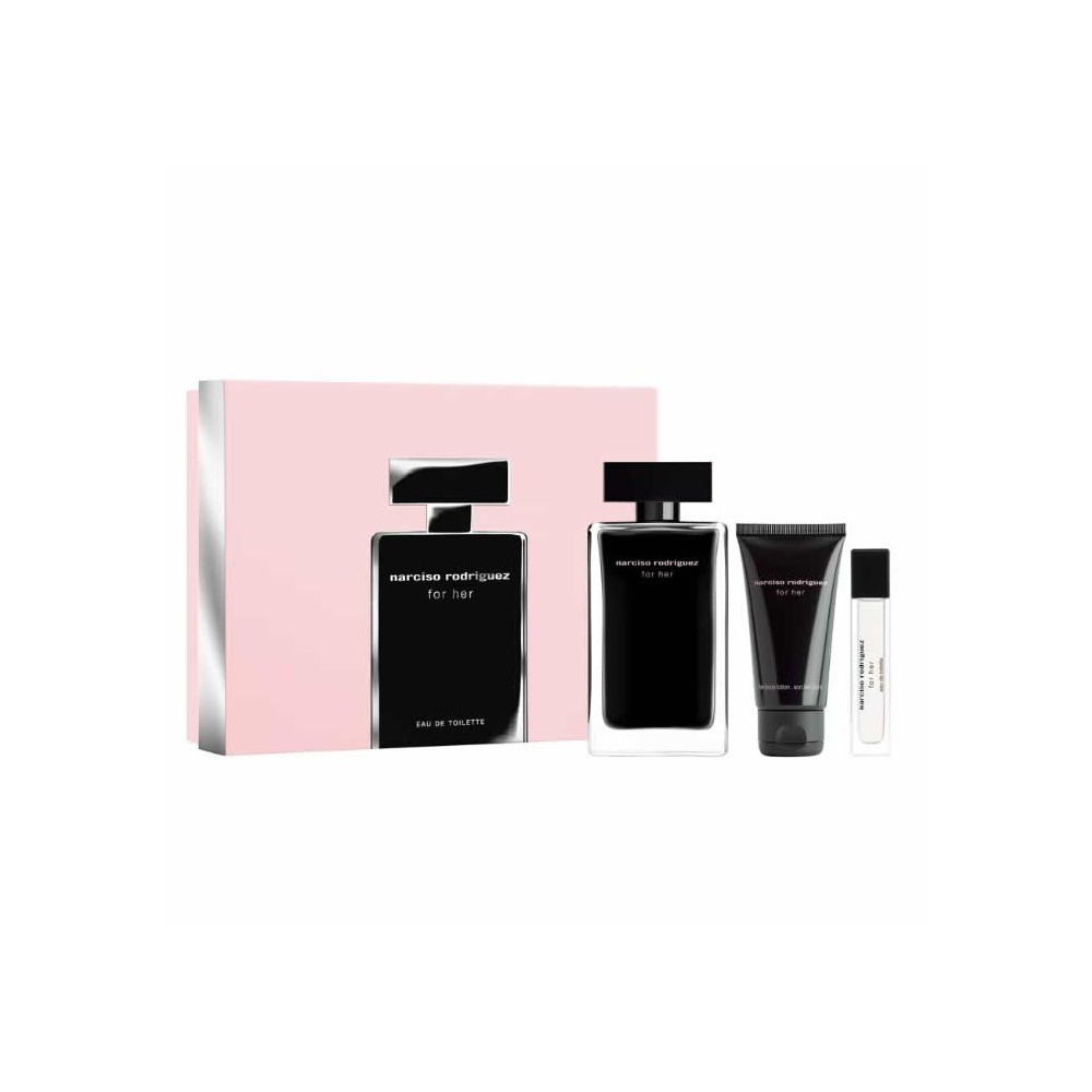 Narciso Rodriguez For Her Eau De Toilette Spray 100ml Set 3 Pieces