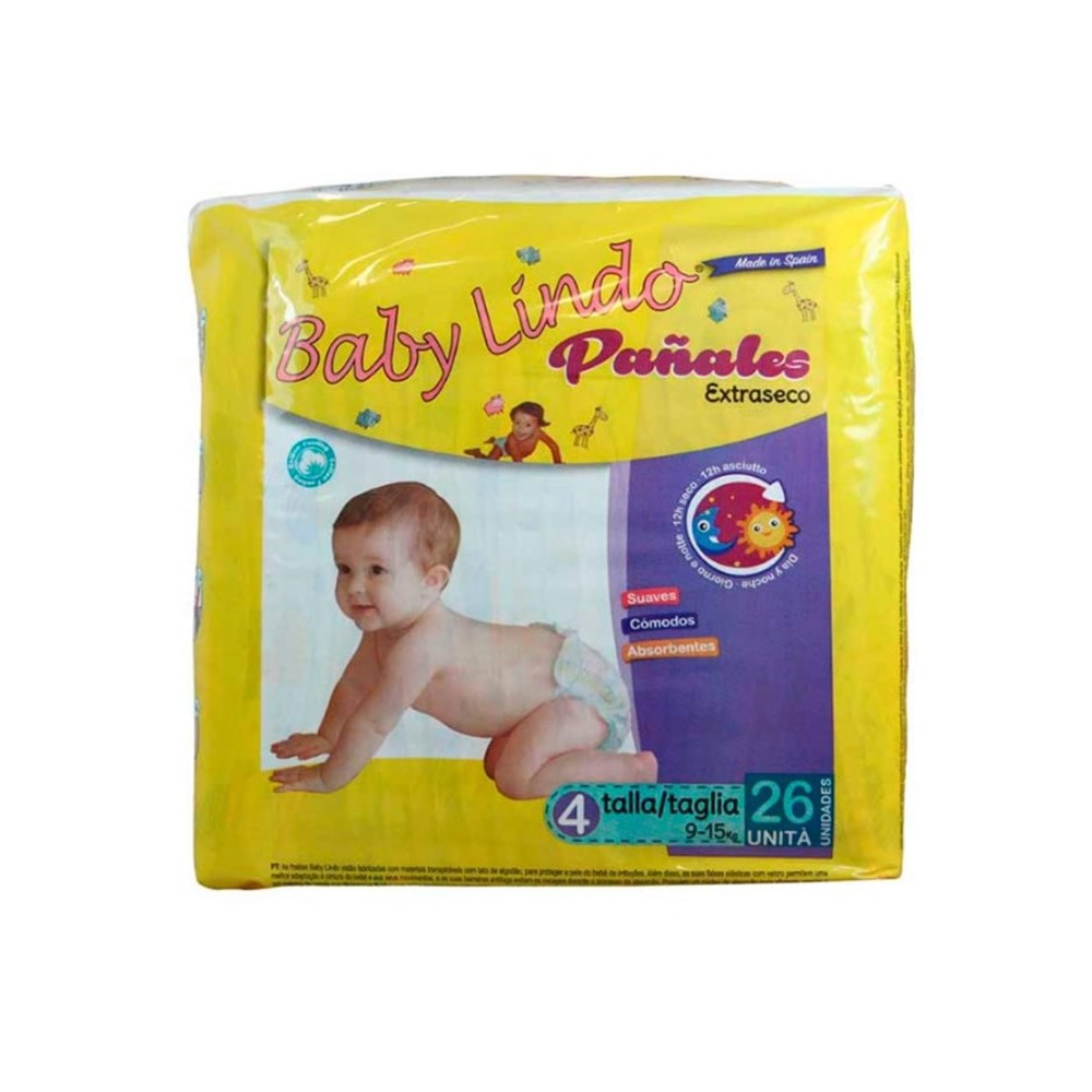  Baby Lindo Diapers T4 9-15 Kg 26 Units