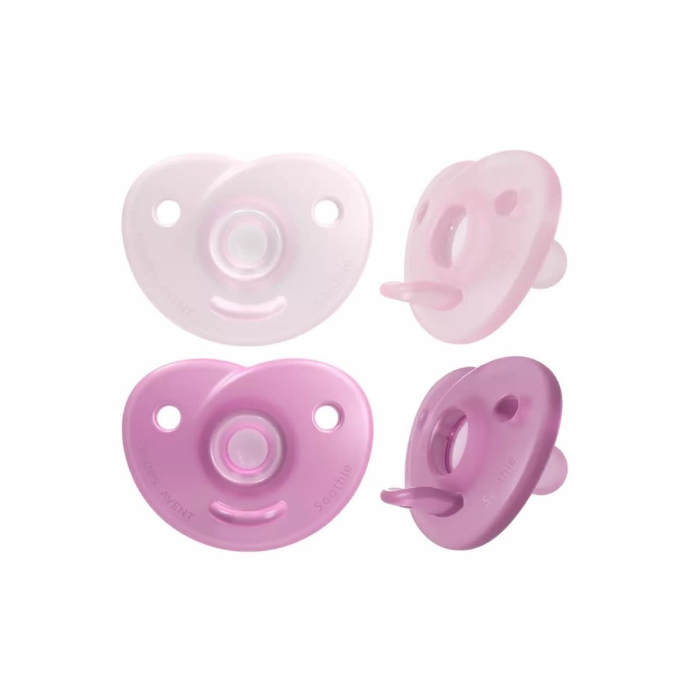 Avent Soothies Soothers 100% Silicone 0-6 Months Girl 2U