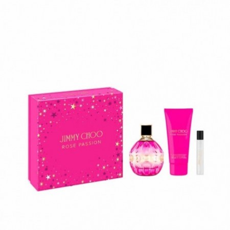 Jimmy Choo Rose Passion Eau De Perfume Spray 100ml Set 3 Pieces