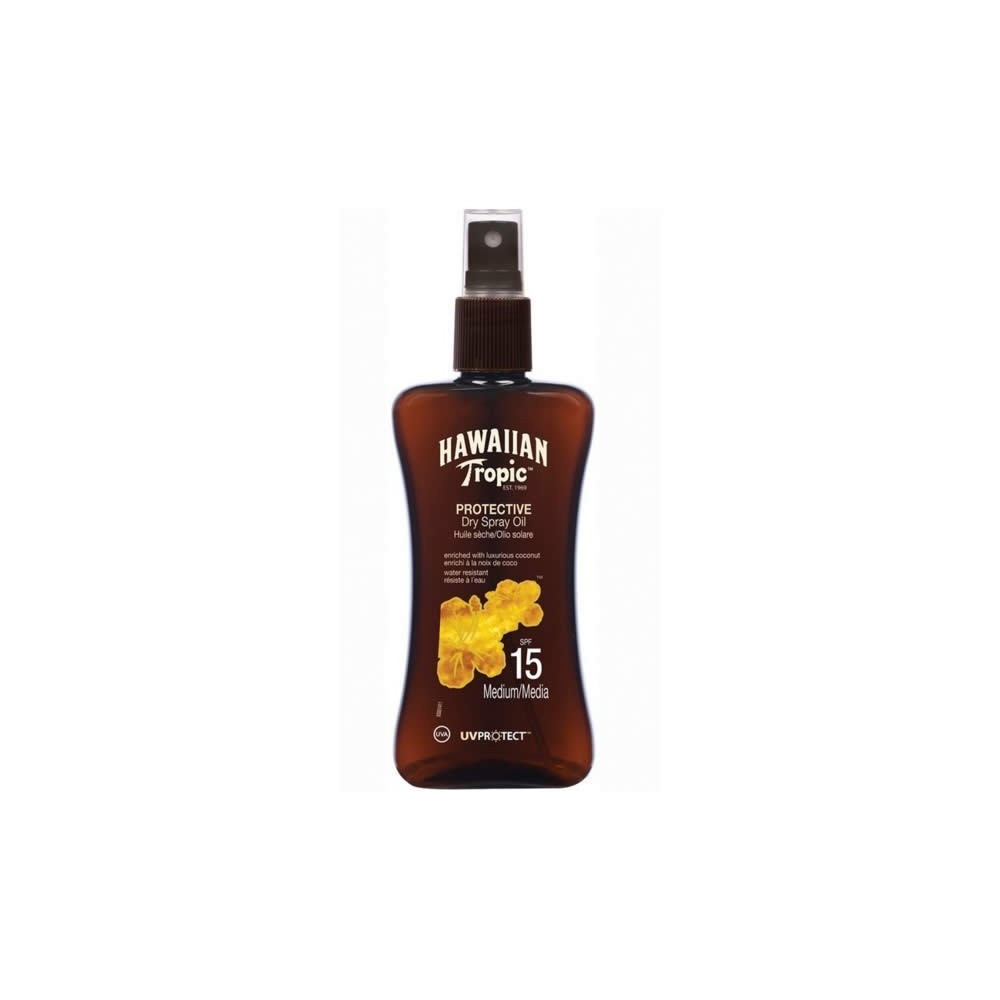 Hawaiian Tropic Protective Dry Spray Oil Spf15 Medium 200ml