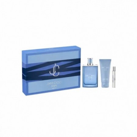 Jimmy Choo Man Aqua Eau De Toilette Spray 100ml Set 3 Pieces