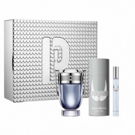 Paco Rabanne Invictus Eau De Toilette Spray 100ml Set 3 Pieces