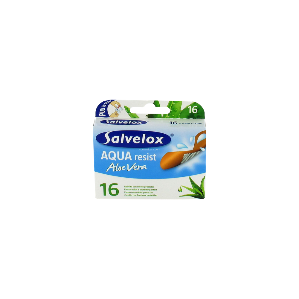 "Salvelox Aqua Resist Aloe Vera Adhesive Dressing" 16 vienetų