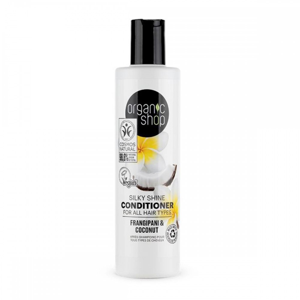 Organic Shop Natura Siberica Frangipani y Coconut Acondicionador Todo Tipo De Cabellos 280ml