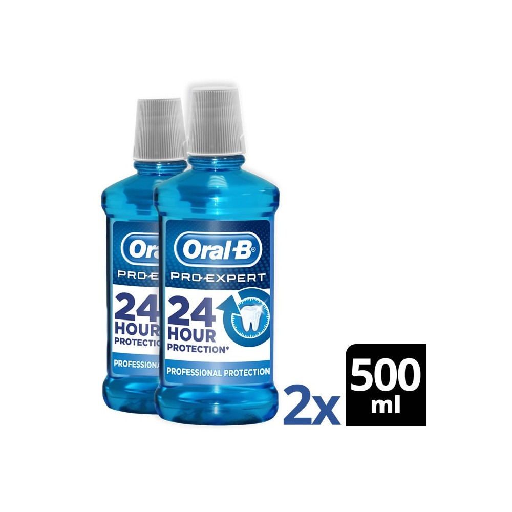 "Oral-B Pro-Expert" burnos skalavimo skysčio "Professional Protection" 500 ml rinkinys 2 vnt