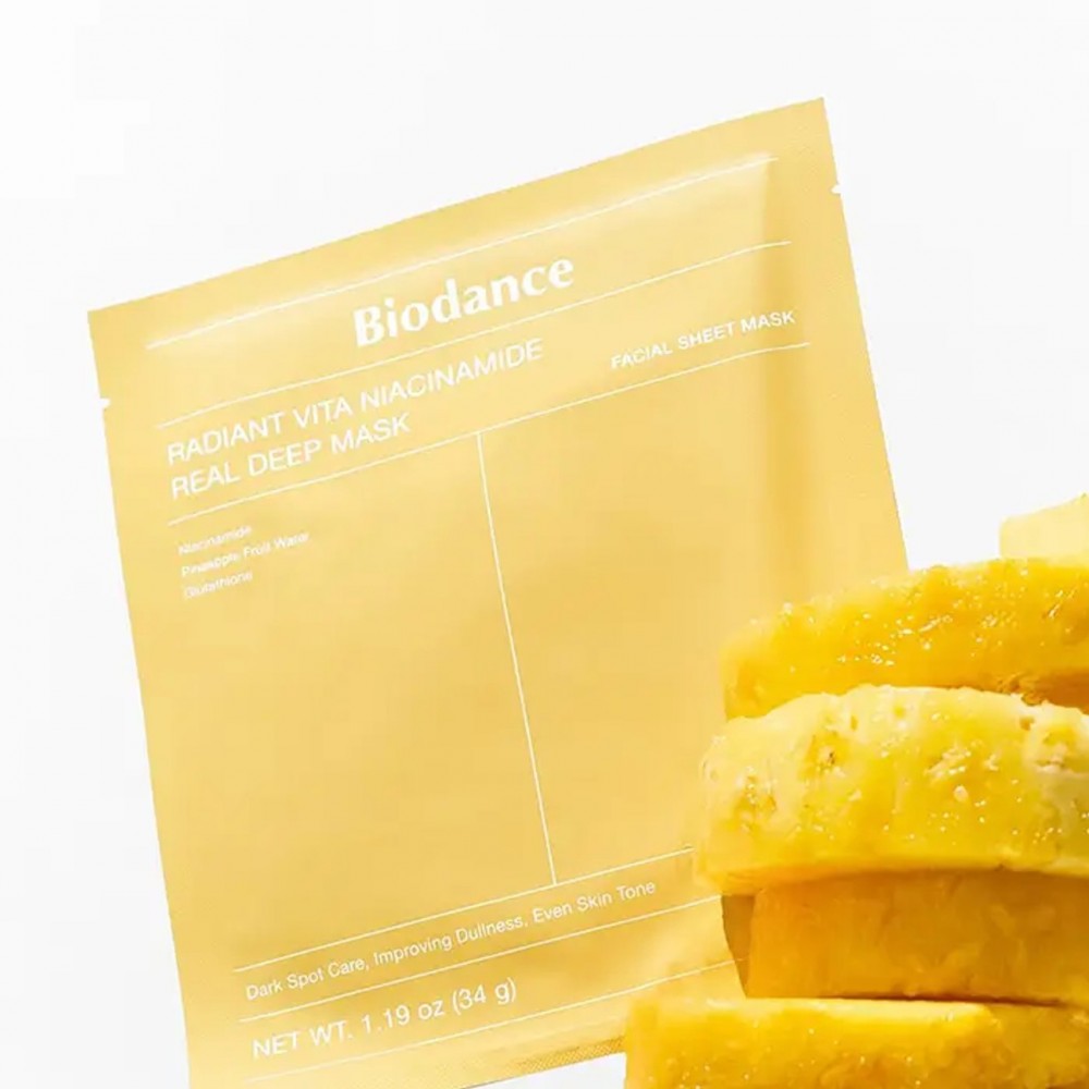 Biodance Radiant Vita Niacinamide Real Deep Mask 1 vnt veido kaukė