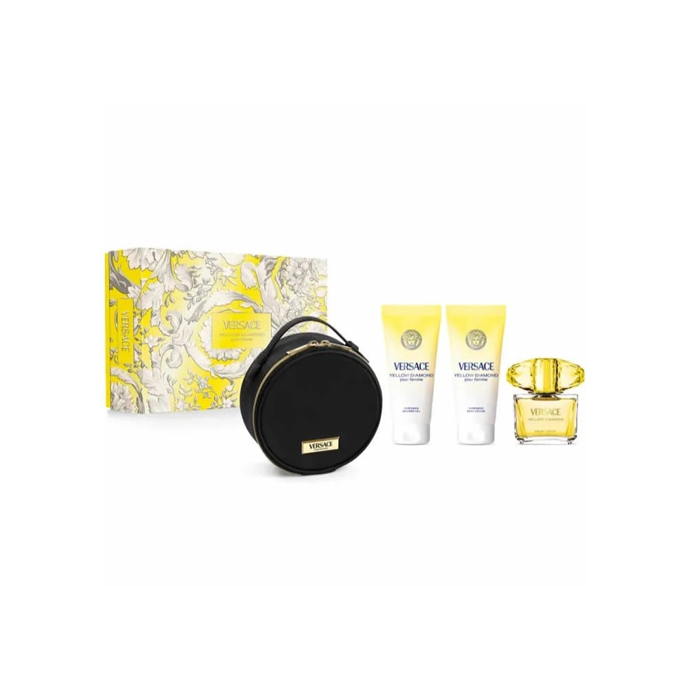 Versace Yellow Diamond Eau De Toilette Spray 90ml Set 4 Pieces