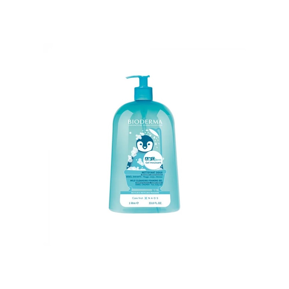 Bioderma Abcderm Mild Cleansing Foaming Gel gelinis prausiklis kūdikiams ir vaikams  1000ml