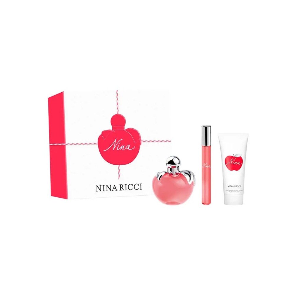 Nina Ricci Nina Eau De Toilette Spray 50ml 3 dalių rinkinys