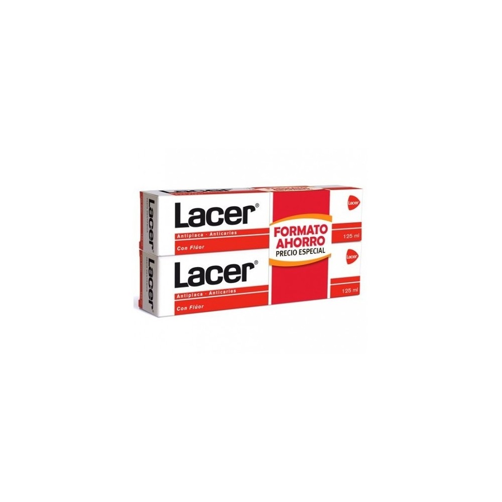 "Lacer" dantų pasta "Antiplaque Anticaries" 2x125ml