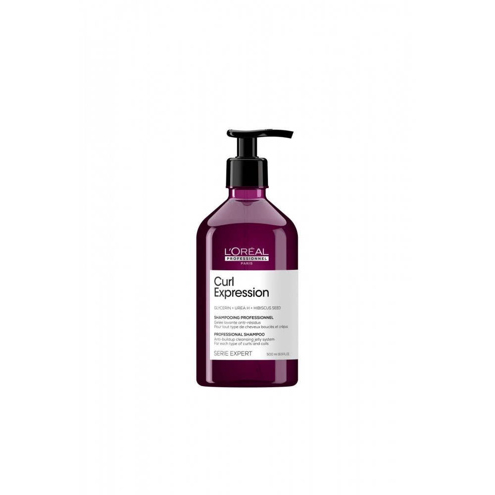 L'Oreal Professionnel, Serie Expert Curl Expression, Glycerin + Urea H + Hibiscus Seed, Hair Shampoo, Anti-Buildup, 500 ml