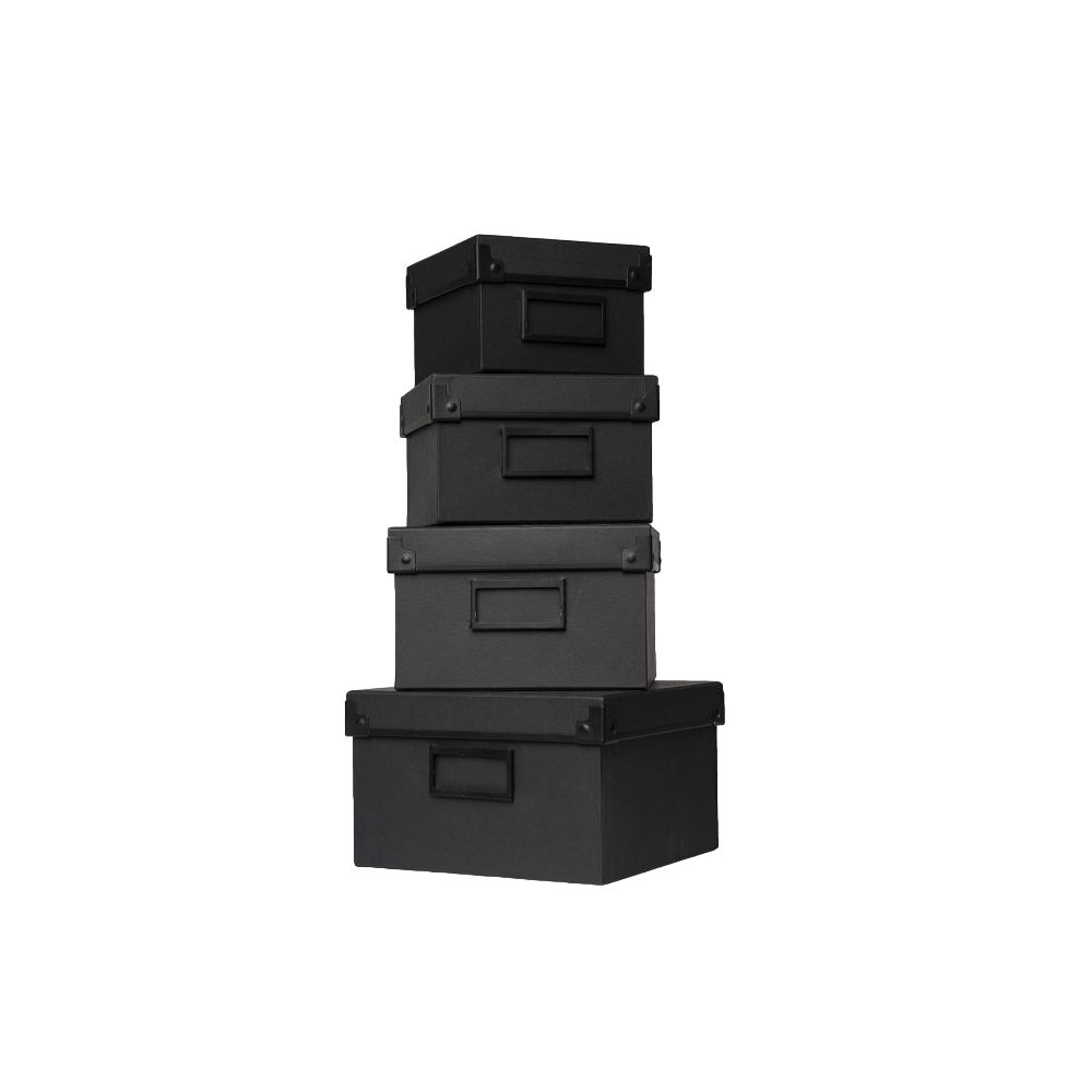 Gift Boxes Set Depot: DEPOT, GWP Cardboard Box, Black, 13 x 13 x 9 cm + DEPOT, GWP Cardboard Box, Black, 15.5 x 15.5 x 10 cm + D
